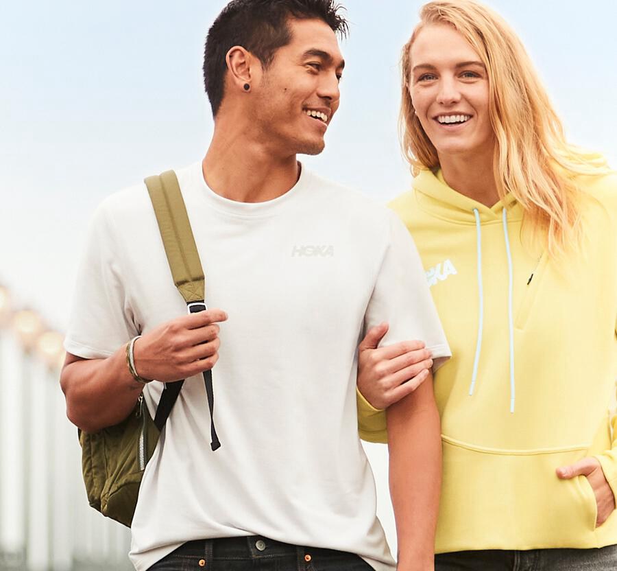 Hoka One One Mens Tee - Lifestyle - White - MOFE98671